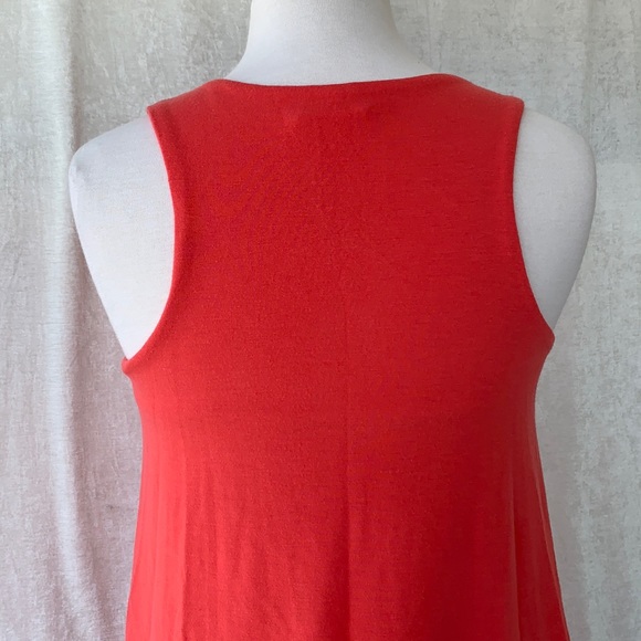 EVERLY Coral Orange Layered Top Bodycon Dress - Picture 4 of 10